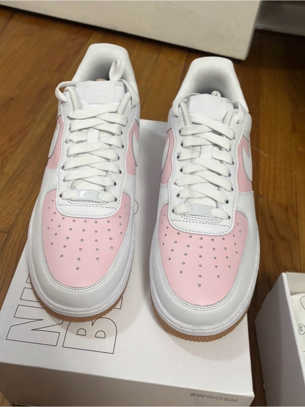 Nike Women’s White and Light Pink Low-Top Sneakers